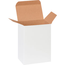 Reverse Tuck Folding Cartons, 4"L x 2-1/2"W x 6"H, White, 250/Pack