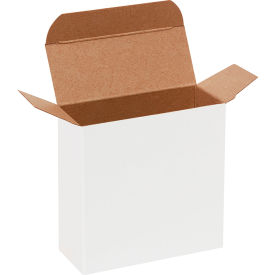 Reverse Tuck Folding Cartons, 4"L x 1-5/8"W x 4"H, White, 500/Pack