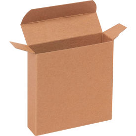 Reverse Tuck Folding Cartons, 4"L x 1-1/16"W x 4"H, Kraft, 500/Pack