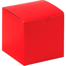 Holiday Gift Boxes, 4"L x 4"W x 4"H, Red, 100/Pack