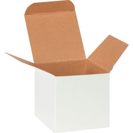 Reverse Tuck Folding Cartons, 3"L x 3"W x 3"H, White, 250/Pack