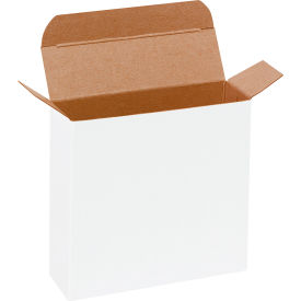 Reverse Tuck Folding Cartons, 4-1/4"L x 1-1/4"W x 4-1/4"H, White, 500/Pack