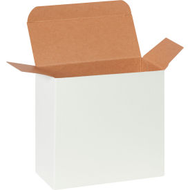 Reverse Tuck Folding Cartons, 5-1/4"L x 2-1/4"W x 5-1/4"H, White, 250/Pack