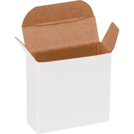 Reverse Tuck Folding Cartons, 1-5/8"L x 9/16"W x 1-5/8"H, White, 2000/Pack