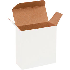 Reverse Tuck Folding Cartons, 3-5/16"L x 1-1/2"W x 3-5/16"H, White, 1000/Pack