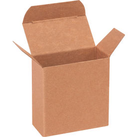 Reverse Tuck Folding Cartons, 2-1/2"L x 1-1/4"W x 2-1/2"H, Kraft, 1000/Pack