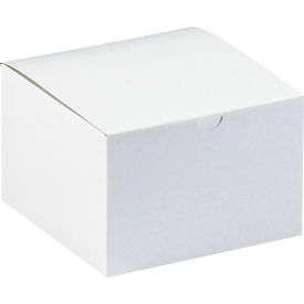 Gift Boxes, 6"L x 6"W x 4"H, White, 100/Pack