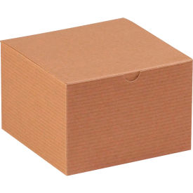 Gift Boxes, 6"L x 6"W x 4"H, Kraft, 100/Pack