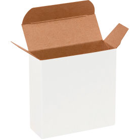Reverse Tuck Folding Cartons, 3-1/2"L x 1-1/4"W x 3-1/2"H, White, 1000/Pack