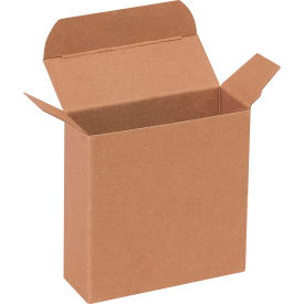 Reverse Tuck Folding Cartons, 3-1/2"L x 1-1/4"W x 3-1/2"H, Kraft, 1000/Pack