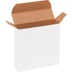Reverse Tuck Folding Cartons, 3-5/8"L x 1"W x 3-5/8"H, White, 1000/Pack