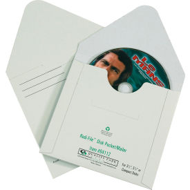 Paperboard CD Mailers, 5-1/8"L x 5"W, White, 100/Pack