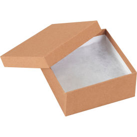 Jewelry Boxes, 3-1/2"L x 3-1/2"W x 1-1/2"H, Kraft, 100/Pack