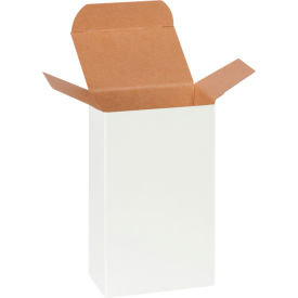 Reverse Tuck Folding Cartons, 3"L x 2"W x 5"H, White, 500/Pack