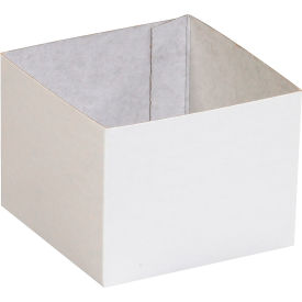 Deluxe Gift Box Bottoms, 4"L x 4"W x 3"H, White, 50/Pack