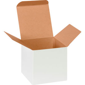 Reverse Tuck Folding Cartons, 4"L x 4"W x 4"H, White, 250/Pack