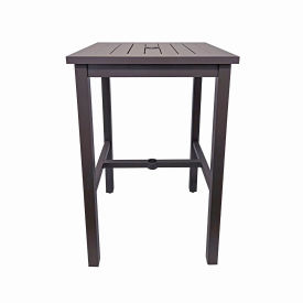 Sigma 28" Square Bar Height Aluminum Table w/ Umbrella Hole, Volcanic Black