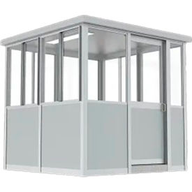 8' x 8' Guard Booth, Gray, Pre-Assembled