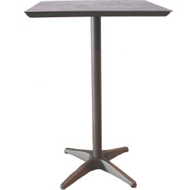 Sunset 28" Square Bar Height Table, Granite Table Top w/ Platinum Gray Base