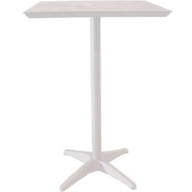 Sunset 28" Square Bar Height Table, White Table Top with Glacier White Base
