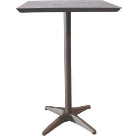 Sunset 28" Square Bar Height Table, Granite Table Top w/ Volcanic Black Base