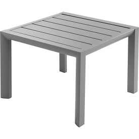 Sunset 20" Square Outdoor Aluminum Low Table, Platinum Gray