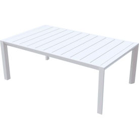 24" x 40" Rectangular Outdoor Aluminum Cocktail Table, Glacier White