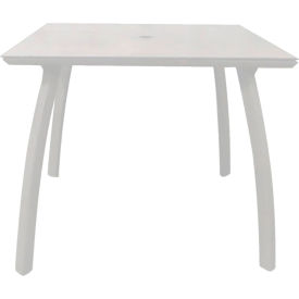 Sunset 36" Square Dining Table, White Table Top w/ Glacier White Base