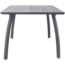 Sunset 36" Square Dining Table, Granite Table Top with Volcanic Black Base
