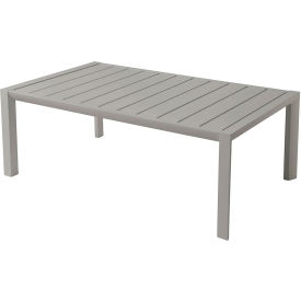 24" x 40" Rectangular Outdoor Aluminum Cocktail Table, Platinum Gray