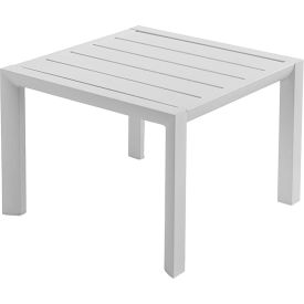 Sunset 20" Square Outdoor Aluminum Low Table, Glacier White