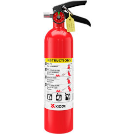 Kidde Pro Dry Chemical Fire Extinguisher with Metal Strap Bracket, Wall Mount, Type A, B, C, 2.5 lb Capacity