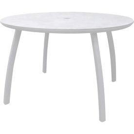 Sunset 42" Round Dining Table, White Table Top with Glacier White Base