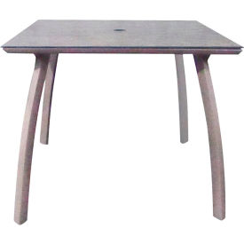 Sunset 36" Square Dining Table, Granite Table Top w/ Platinum Gray base