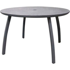 42" Round Dining Table, Granite Table Top w/ Volcanic Black Base