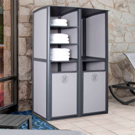 Sunset Double Unit Towel Valet, Solid Gray Sling with Volcanic Gray Frame