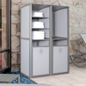 Sunset Double Unit Towel Valet, Solid Gray Sling with Platinum Gray Frame