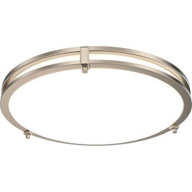 16" Round LED Flush Mount, 24W, 1600 Lumens, 90 CRI, Brushed Nickel
