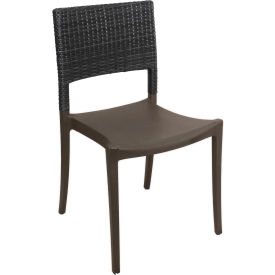 Java Wicker Stacking Sidechair, Charcoal