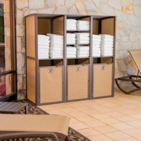 Sunset Triple Unit Towel Valet, Cognac Fabric with Fusion Bronze Frame
