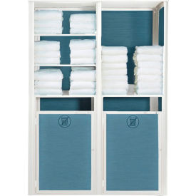 Sunset Double Unit Towel Valet, Madras Blue Sling with Glacier White Frame
