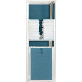 Sunset Single Unit Towel Valet, Madras Blue Sling with Glacier White Frame