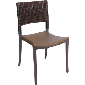 Java Wicker Stacking Sidechair, Bronze