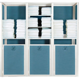 Sunset Triple Unit Towel Valet, Madras Blue Sling with Glacier White Frame