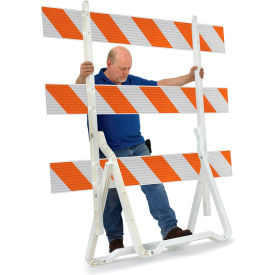LaneGard 3 Folding Type III Barricade, HIP Sheeting, 2-Sided, Right & Left Orientation, 96"L