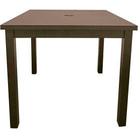 34" Square Aluminum Table with Umbrella Hole, Fusion Bronze