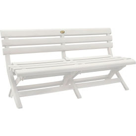 Westport Outdoor Folding Bench, Resin, White