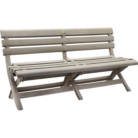 Westport Outdoor Folding Bench, Resin, French Taupe