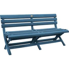 Westport Outdoor Folding Bench, Resin, Barn Blue