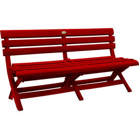 Westport Outdoor Folding Bench, Resin, Barn Red